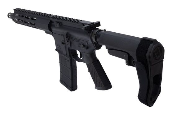 ACI-15 HALO BASE 5.56 NATO AR-15 Pistol has an SB Tactical SBA3 pistol brace